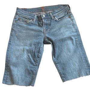 7 For All Mankind Light Blue Denim Jean Shorts